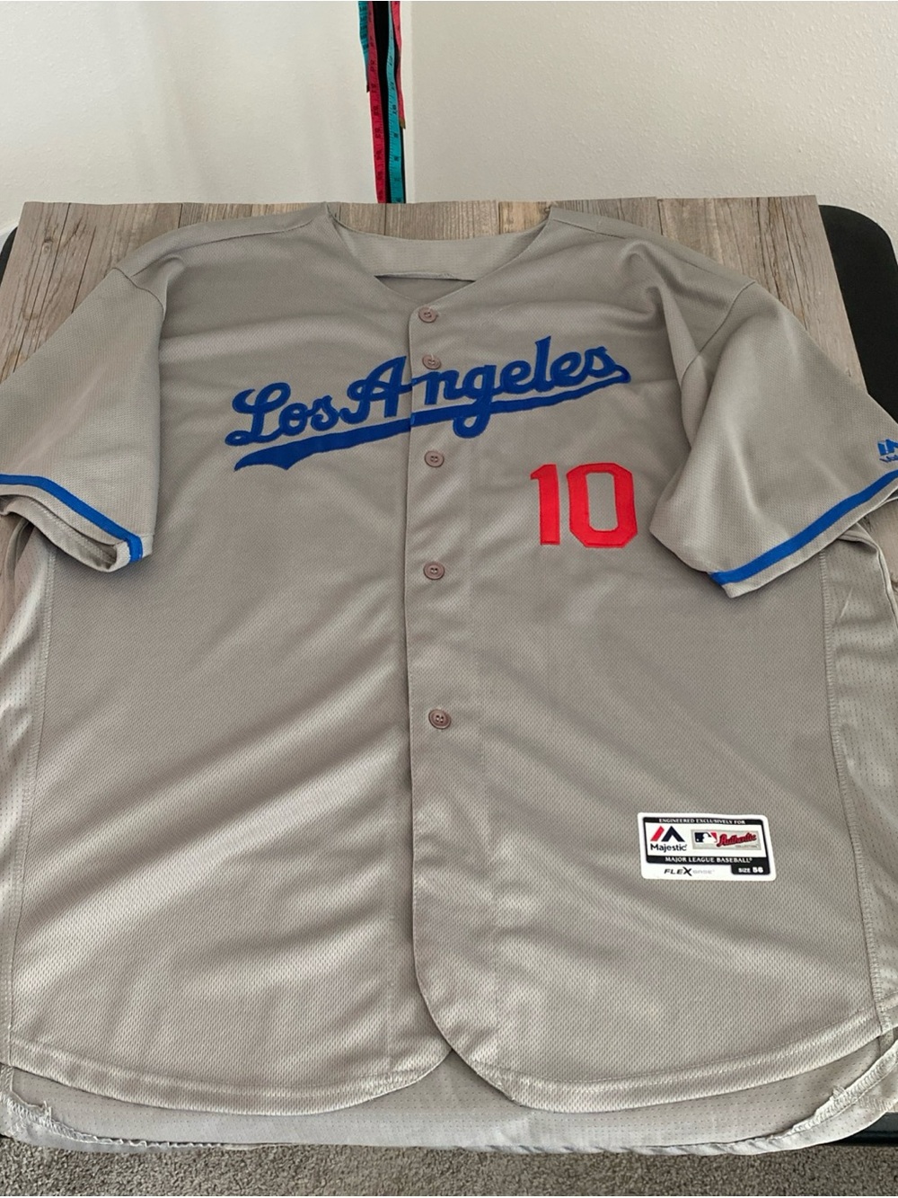 Dodgers #10 Mens Justin Turner Majestic Flex Base Authentic Collection Jersey 56